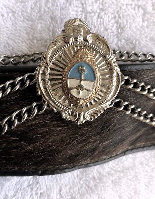 Vintage Argentine Gaucho Leather/Horsehair/Coin Belt 29 display picture 2