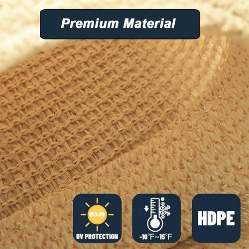 Anti-UV Sun Shade Sail Net Rectangle HDPE Patio Pool Shelter UV Block Mesh Cover - Picture 4 of 12