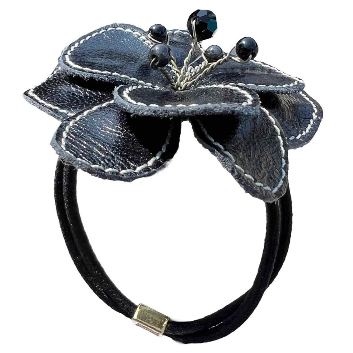 Colette Malouf Leather Cutout Flower bendable beaded hair  display picture 1