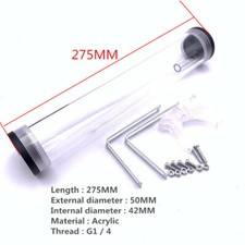 Computer water-cooled acrylic cylindrical water tank 275MM 50MM Front 3 holes