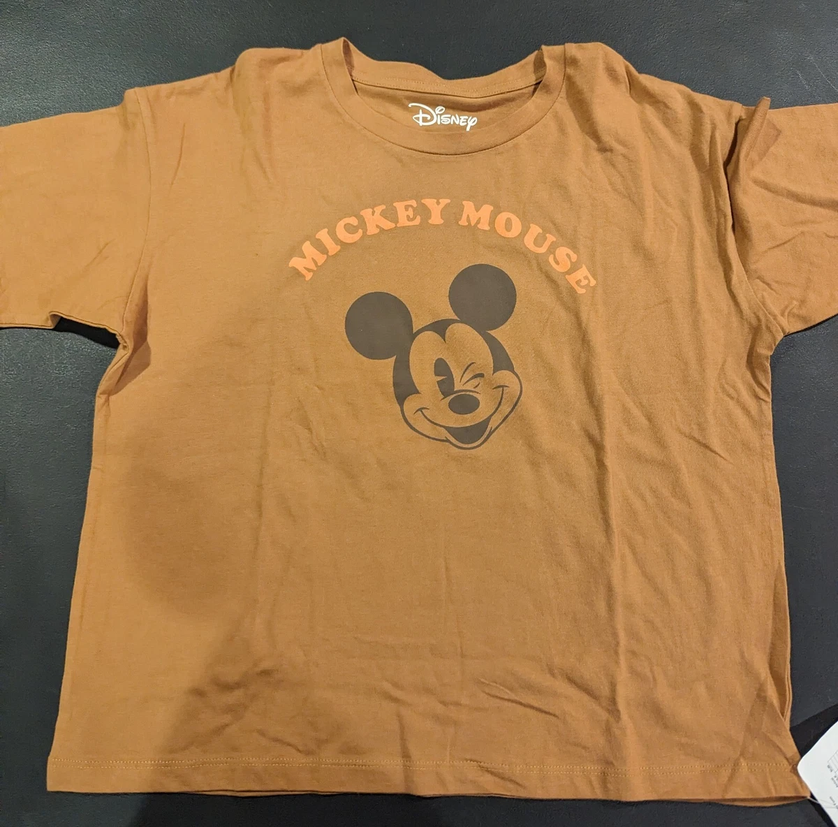 Disney Women s Orange Mickey Mouse T Shirt Size Medium