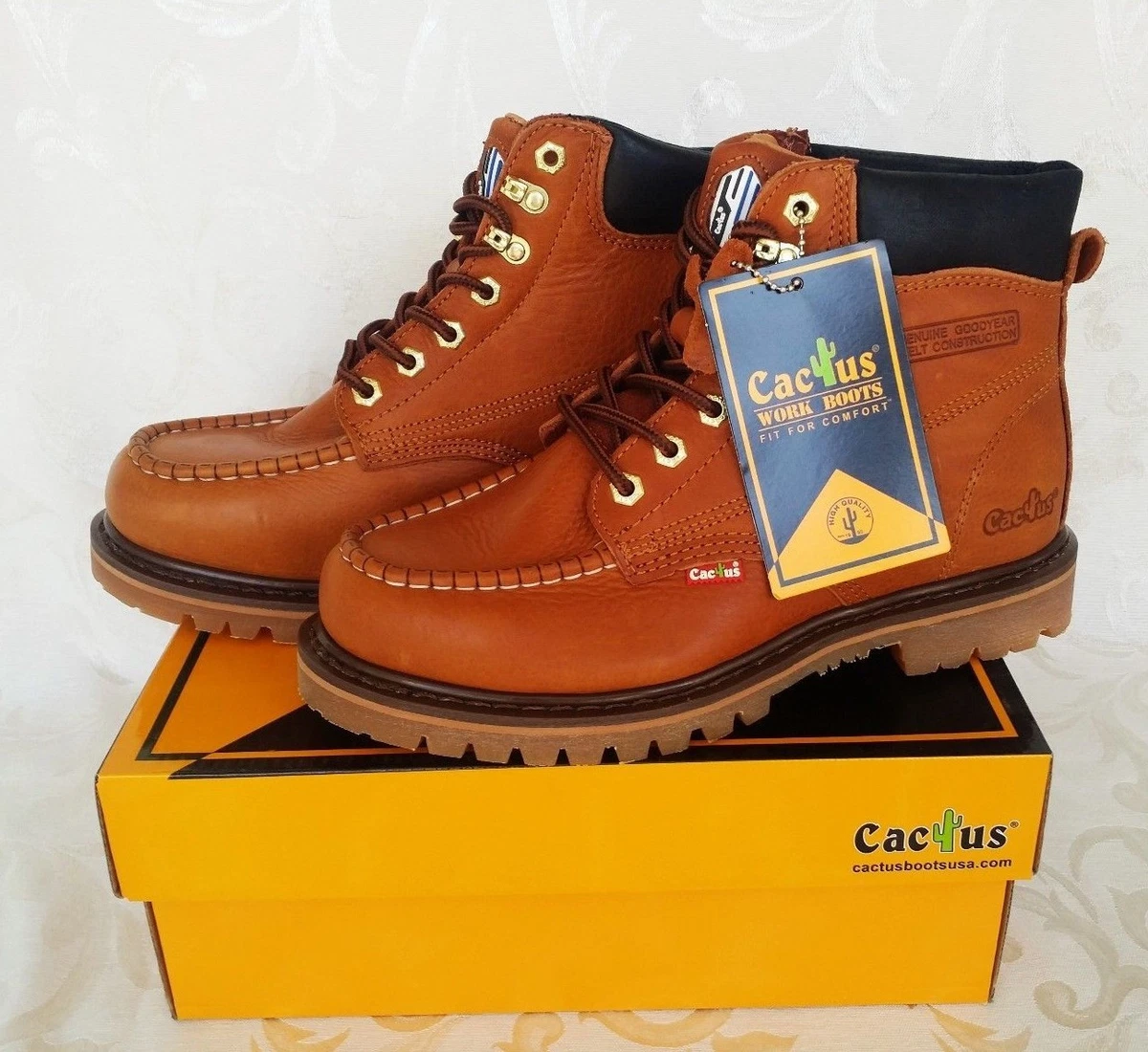 Cactus Work Boots 625M Light Brown 6