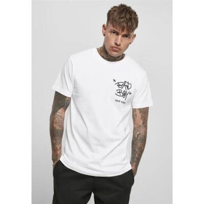 Mister Tee Bad Boy New York Tee T-Shirt Naughty Streetwear Blanc Gangsta-Style - Photo 1/4