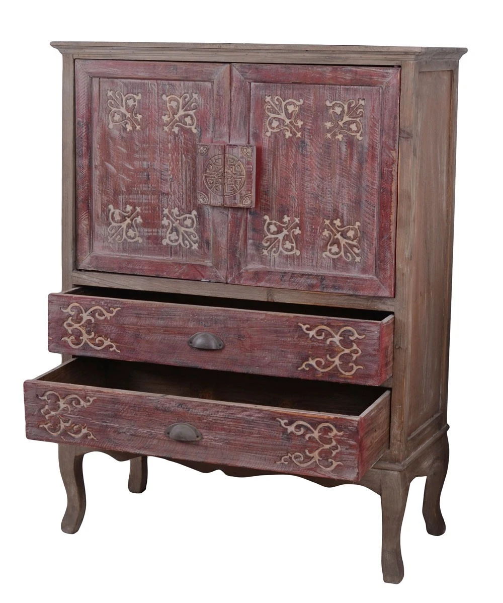 Commode Chinoise En Bois Massif, Style Asiatique, Couleur Pétrole, 8 Tiroirs