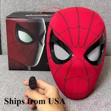 Spiderman Headgear Moving Eyes Electronic Face Mask Extraordinary Helmet Cosply