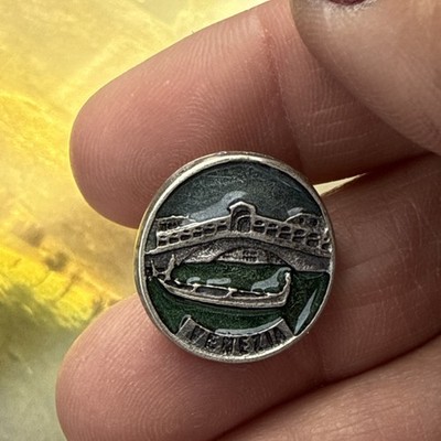 Silber Venezia Venedig Italien Runde Matt Medaille Anhänger
