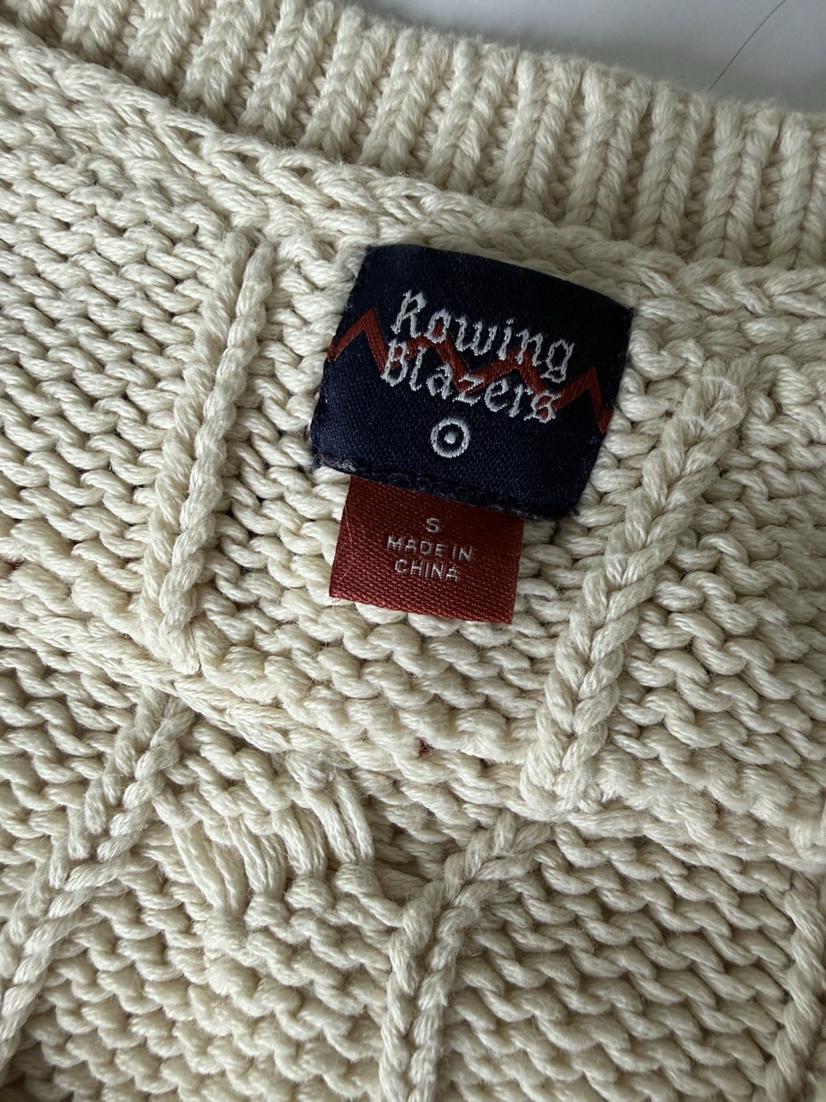 Rowing Blazers x Target Rainbow Stripe Cable Knit Sweater Unisex V Neck EUC image 5