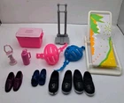 Vtg 90s Lot Barbie Ken Shoes Sporting Cooler Lantern Beach Chair Bike Helmets