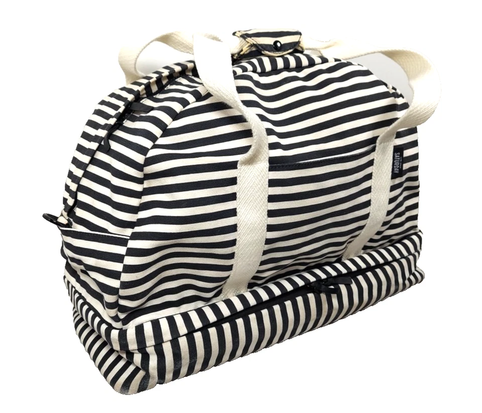 Bolso de Mano Kate Spade Saturday Weekender Grande de Lona Equipaje de Viaje a Rayas Foto 4 de 4