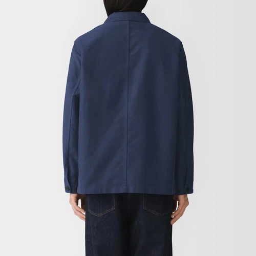 MUJI Mens Organic Cotton Kapok Moleskin Coverall Jacket Dark Brown FedEx image 4