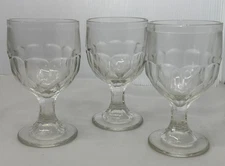Vintage 1936-1968 Set of 3 Clear Water Goblets from Hazel Atlas Glass Company