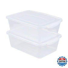 Inhouse 16 Quart Clear Latching Storage Bin Set Of 2 Shoe Organizing