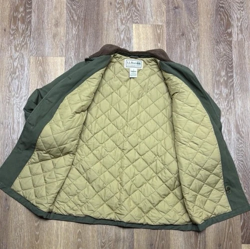 Vintage L.L.Bean Field Canvas Barn Jacket Mens Small Olive Green Brown image 8