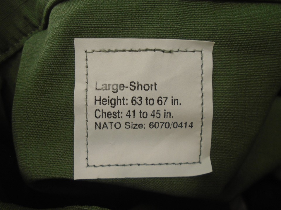 US Military Army Combat Uniform Coat Shirt OPFOR OD Green Large Short ...