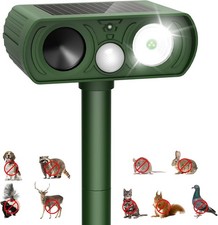 Outdoor Solar Animal Repeller Ultrasonic Pest Repellent for Dogs, Cats Squirrels