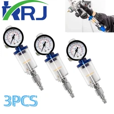 1/4" Spray Gun Air Regulator Gauge Air Pressure Regulator Paint Guns Filter