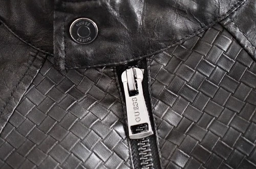 NWT GUESS Brown Bittersweet Cocoa Brad Biker Men’s Leather Zip-Up Jacket Size L image 10