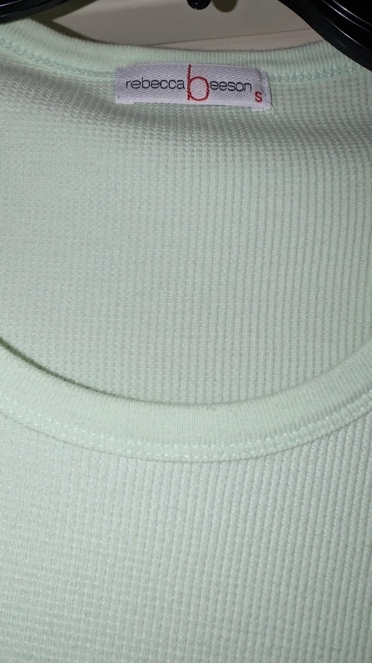 Rebecca Beeson Women S Small LS long sleeve Thermal shirt Top cotton Mint Green - Image 2 of 4