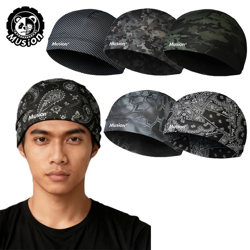 Men Cooling Beanie Hat Wrap Durag Headwear Skull Cap Doo Do Rag Bandana Headband