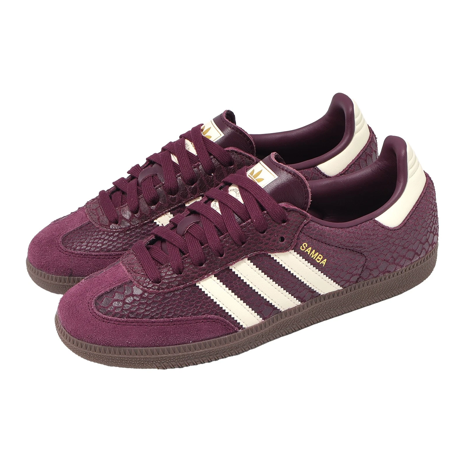 adidas Originals Samba OG W Maroon Cream White Gold Gum Women Casual IH3979
