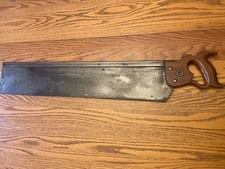 Vintage 28" Henry Disston & Sons Warranted Cast Steel Miter Saw Collectible USA