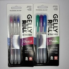 Sakura Gelly Roll Retractable Metallic and Stardust Gel Pens Multicolor 6 Pens