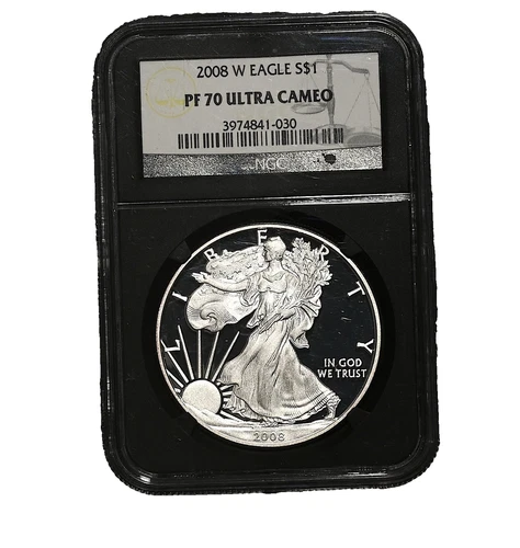 2008-W American Silver Eagle Dollar PF70DCAM NGC Proof 70 Deep Cameo