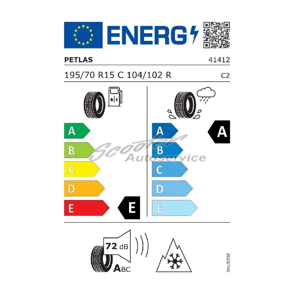 Petlas Winter-Reifen 195/70 R15 104R FullGrip PT-935 3PMSF | 96102 - Bild 2 von 3