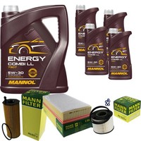Mann Inspektionspaket 9L Mannol Energy 5W-30 FüR VW Touareg 3.0 V6 TDI Audi Q7