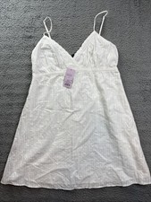 Wild Fable Womens Large White Mini Embroidered Lace A-Line Dress