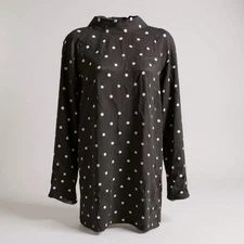 H&M Divided Women’s XL Polka Dot Halter Neck Long Sleeve Cut-Out Mini Dress
