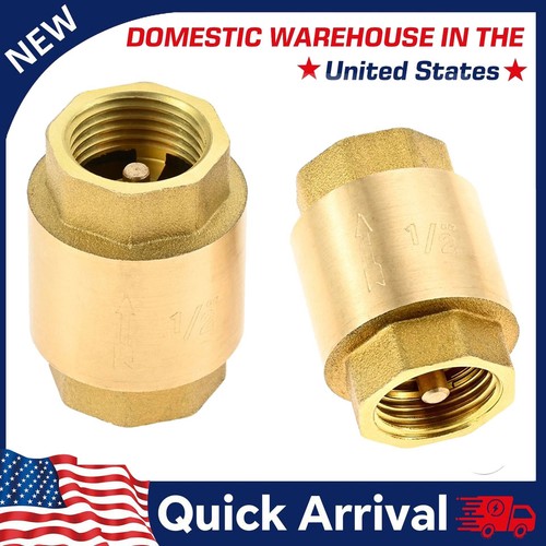 2× Solid Brass Spring Check Valve 1/2" NPT Female Thread for Well Pump Tank