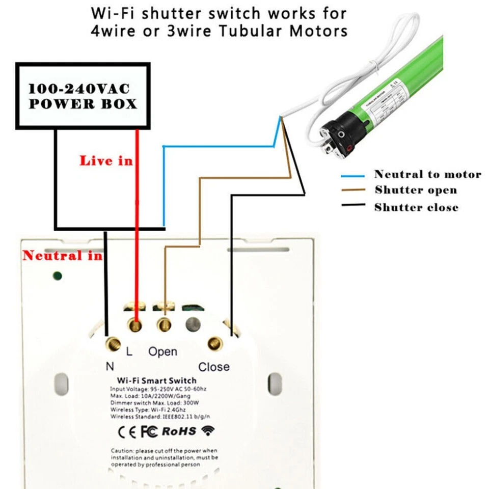 WiFi Smart Touch Curtain Blinds Roller Shutter Switch APP Remote Control NEW - Image 4 of 4