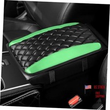 Car Center Console Cover, Leather Waterproof Armrest Seat Box Cushion Green