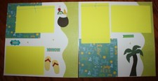 July summer fun scrapbook layout pages Handmade 2 pages each 12 x 12 assembled