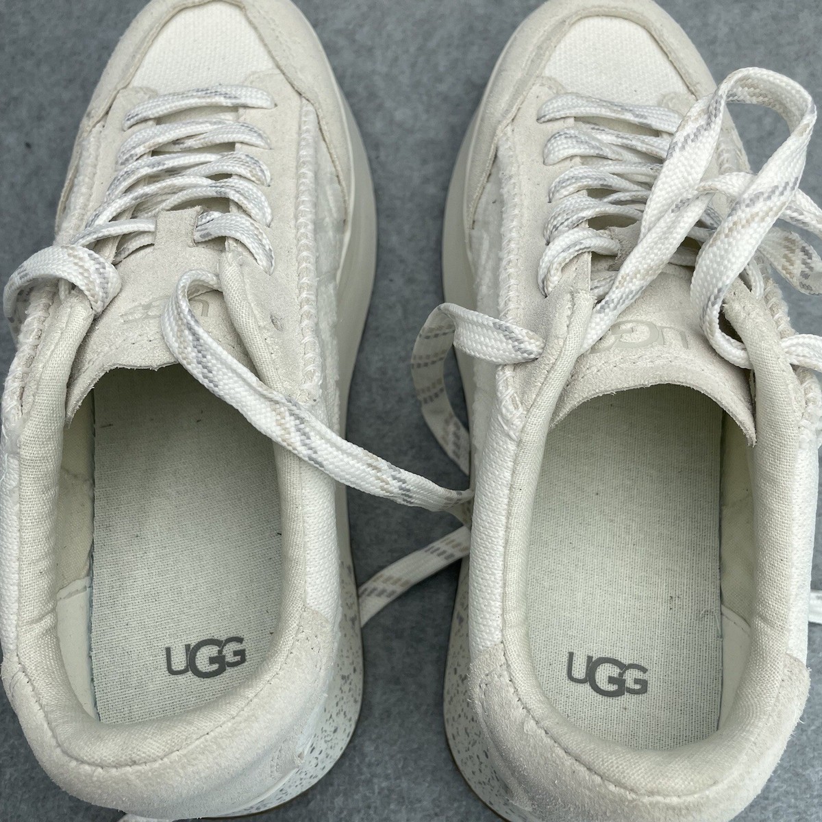 Ugg Women's Marin Lace White Platform Sneakers 1125025 Size