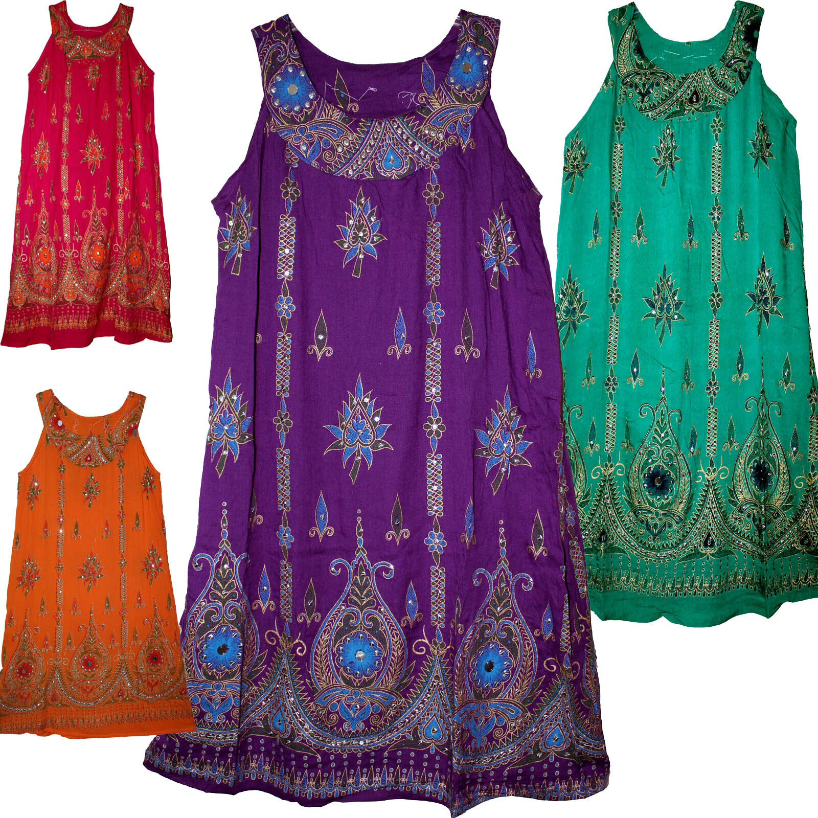 Indian Ethnic Floral Sequin Crinkle Top Blouse For Women Blusa Retro Tunic Boho