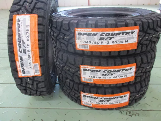 JAPAN Toyo Open Country R/T 145/80R12 (145R12) x4 Tires Snow Mud