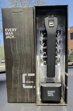 Every Man Jack Black Razor Set for Men W/ 4 Refill Cartridges Display Stand New