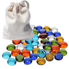 WE Games Replacement Glass Mancala Stones in Assorted Colors