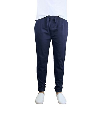 Galaxy by Harvic Men's Basic Stretch Twill Joggers NAVY M NEW W/ Tags