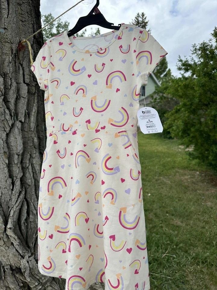 Wonder Nation Multicolor Rainbow Summer Play Dress GIRLS 6 - 6X Pockets NEW NWT - Image 4 of 4