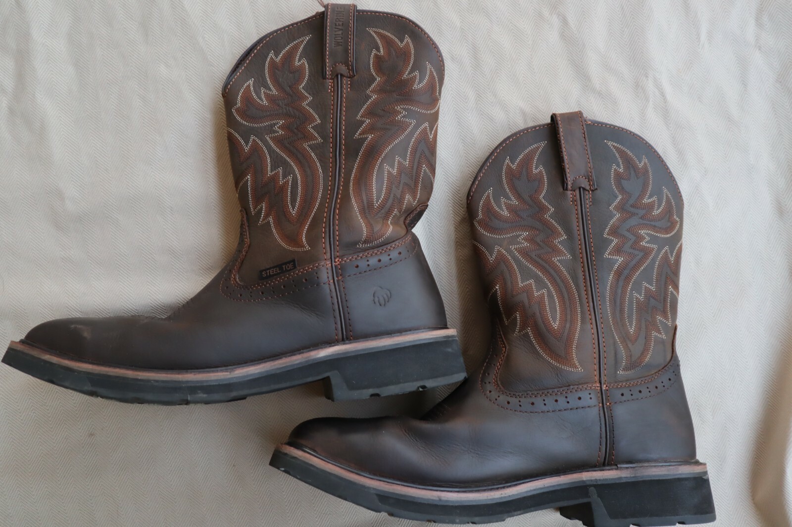 Dark Brown Leather WOLVERINE Rancher Western Style St… Gem