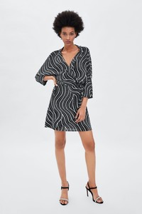 zara shiny wrap dress