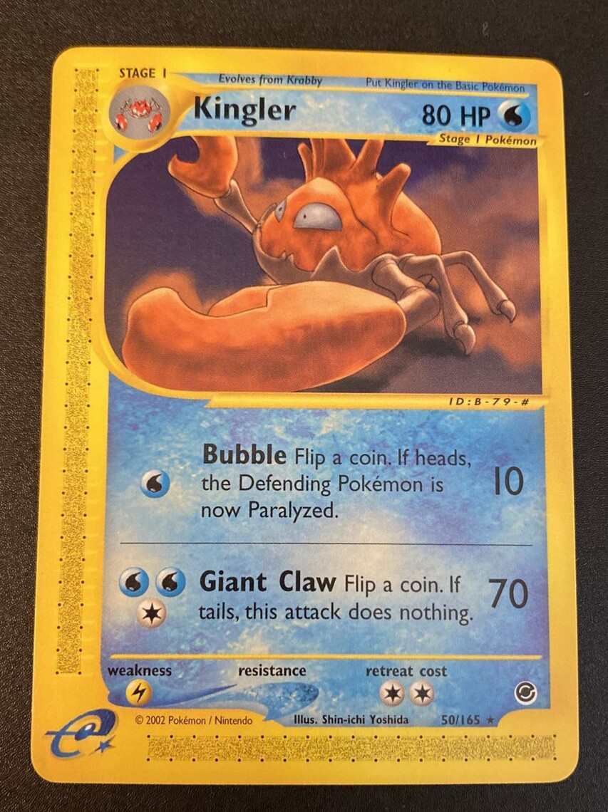 Pokemon Kingler 50/165 Expedition Rare No Holo Bubble English Near Mint + NM