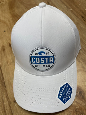 BRAND NEW COSTA DEL MAR PRADO PERFORMANCE MESH  ADJUSTABLE CAP HAT WHITE