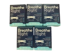 150 BREATHE RIGHT NASAL STRIPS LARGE CLEAR FOR SENSITIVE SKIN ( 5 x 30 Ct Boxes)