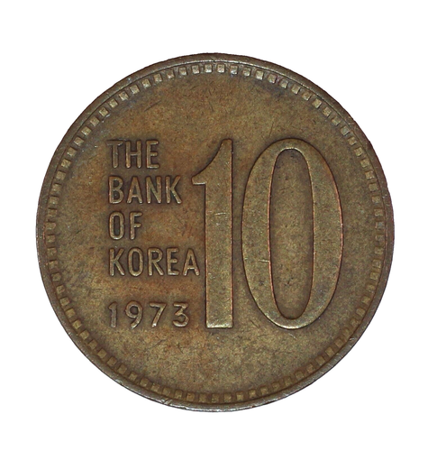 1973 SOUTH KOREA 10 WON - CIRCULATED - KM6a