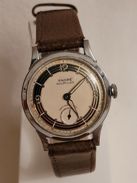 Ancre Goupilles Antimagnetic Edelstahl Mechanische Uhr 50er Jahre RAR