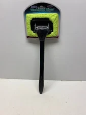 Windshield Cleaner with Long Handle & Pivoting Head with Microfiber Cloth,Green